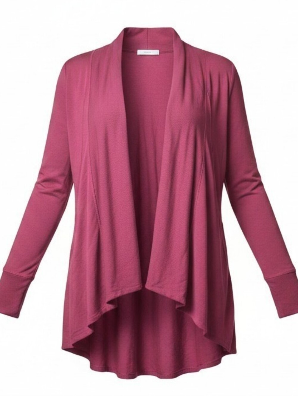 ATHLETA | Pranayama Shawl Neck Wrap Cardigan Burgundy Modal Thumbhole Pocket | S